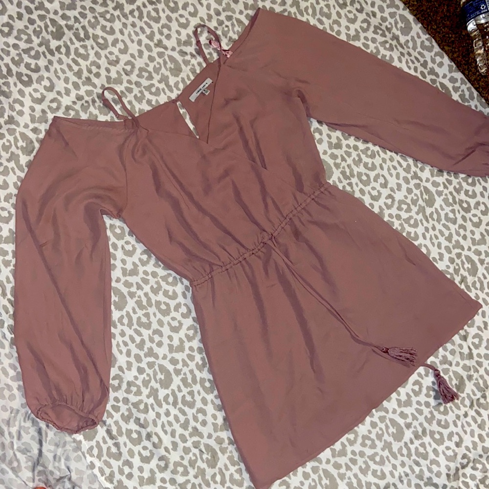 Mauve mini long sleeve dress